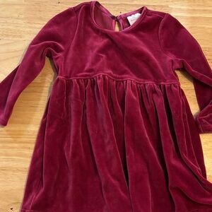Hanna Andersson Velvet Kids Dress in Deep Red